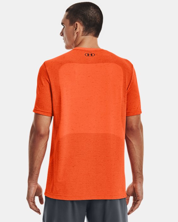 男士UA Seamless短袖T恤 in Orange image number 1